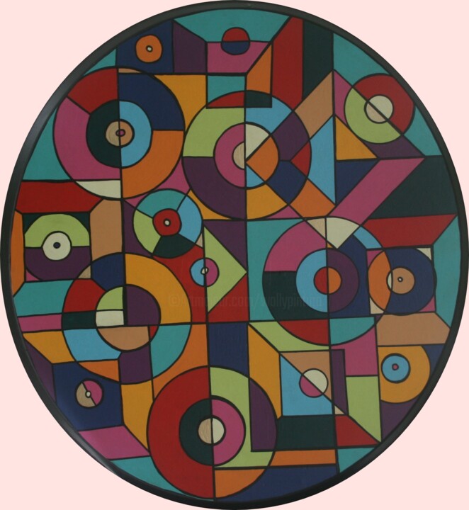 Pintura titulada "paraboloide-5.jpg" por Antoine Mellado, Obra de arte original, Acrílico