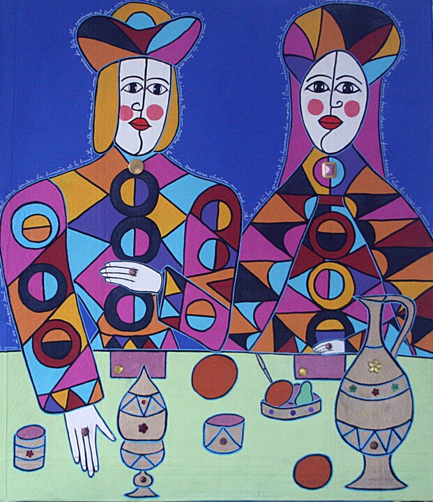 Peinture intitulée "Le banquet 5" par Antoine Mellado, Œuvre d'art originale, Acrylique