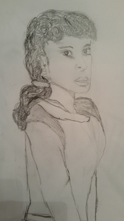 Drawing titled "Miss leila." by Antoine Silveira, Original Artwork, Pencil