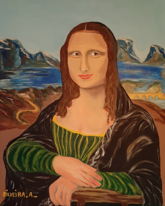 Peinture intitulée "Mi Mona Lisa" par Antoine Silveira, Œuvre d'art originale, Acrylique