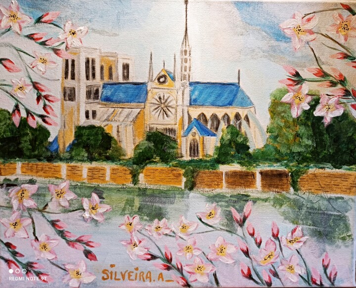 Painting titled "Notre dame" by Antoine Silveira, Original Artwork, Acrylic
