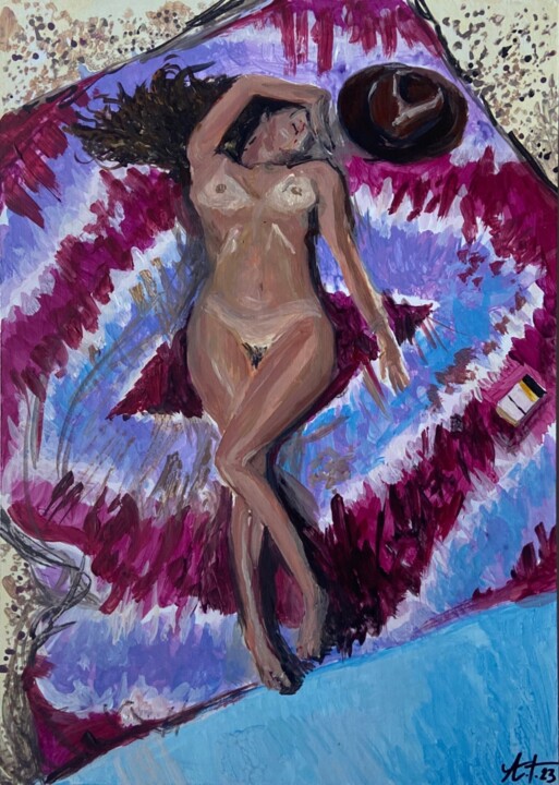 Schilderij getiteld "ritratto di una nud…" door Antoine Talon, Origineel Kunstwerk, Acryl