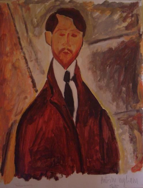 Painting titled "Modigliani" by Antoine, Original Artwork