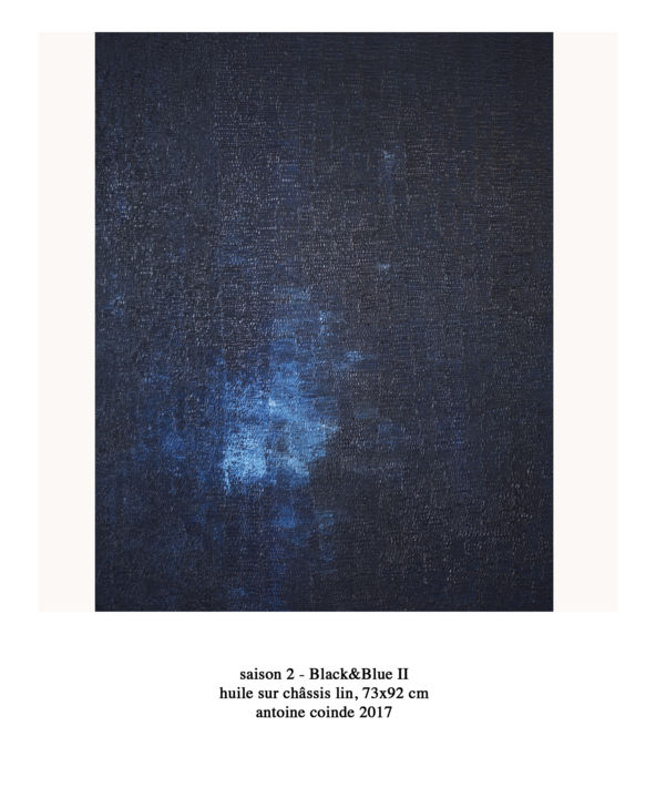 Painting titled "saison2 black&blue…" by Antoine Coinde, Original Artwork