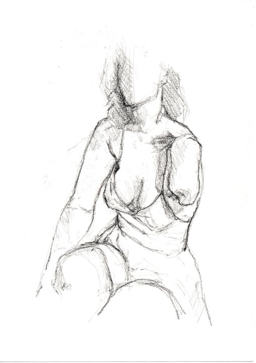 Drawing titled "mademoiselle julia" by Antoine Marelle, Original Artwork, Graphite