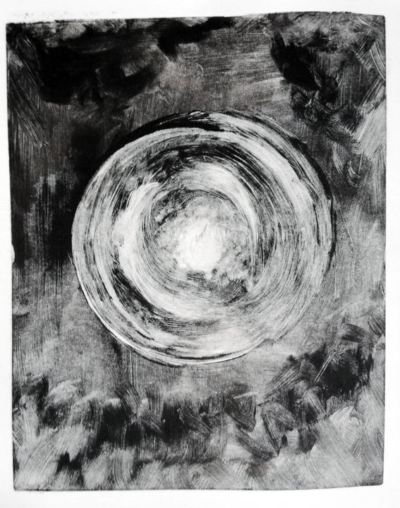 Printmaking titled "cercle" by Antoine Marelle, Original Artwork, Monotype