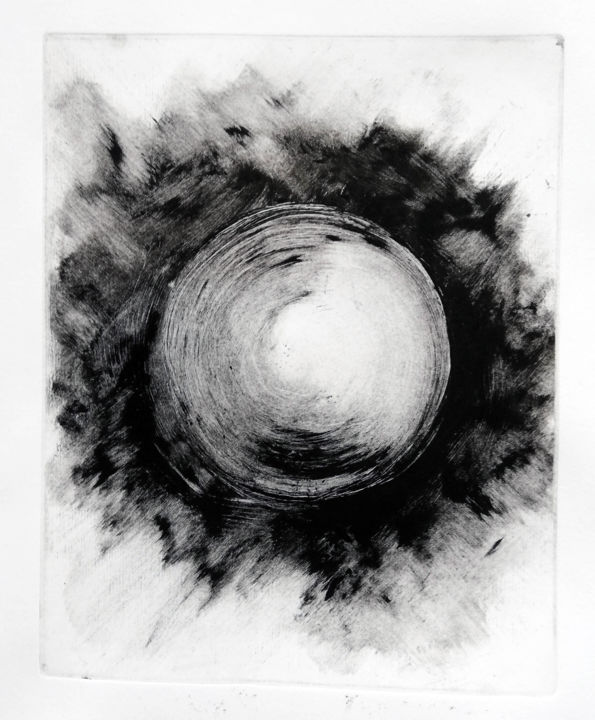 Estampas & grabados titulada "cercle 03" por Antoine Marelle, Obra de arte original, Monotipia
