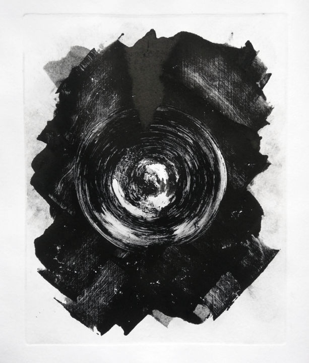 Printmaking titled "cercle 04" by Antoine Marelle, Original Artwork, Monotype