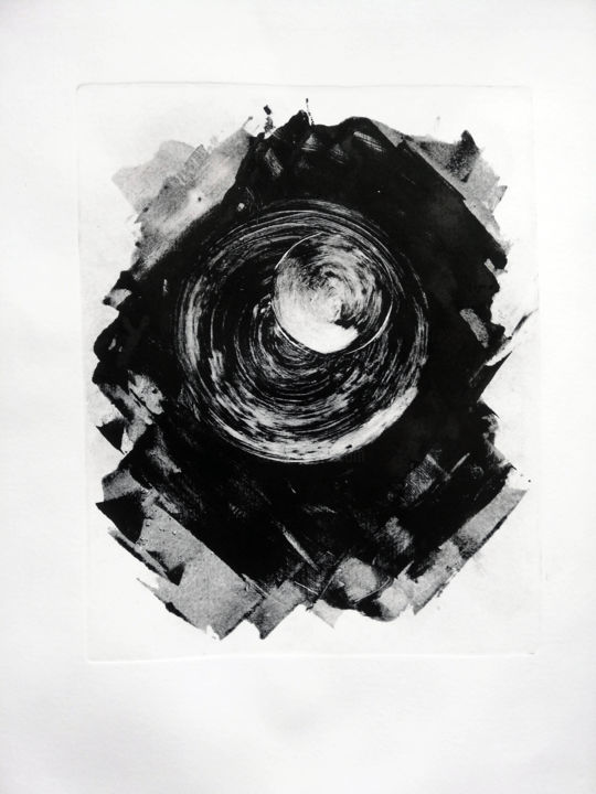Estampas & grabados titulada "cercle 05" por Antoine Marelle, Obra de arte original, Monotipia