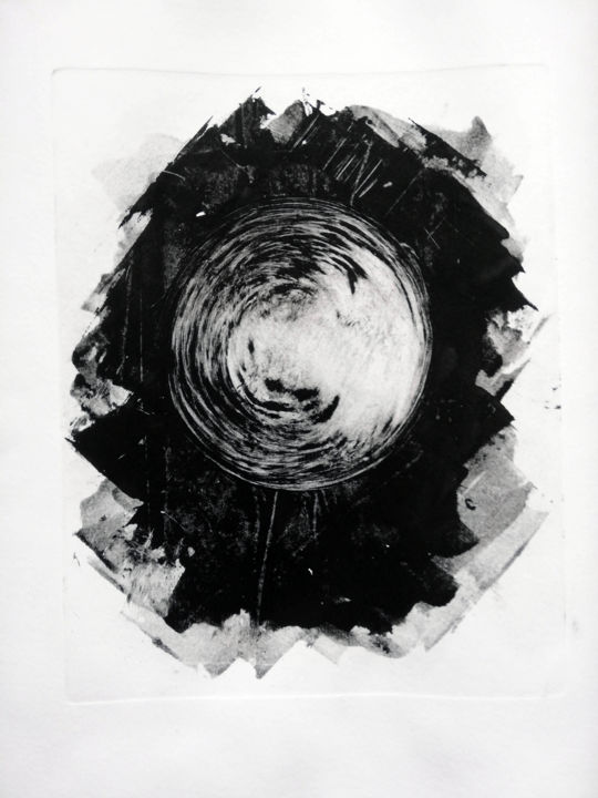 Impressões e gravuras intitulada "cercle 06" por Antoine Marelle, Obras de arte originais, Monotipo