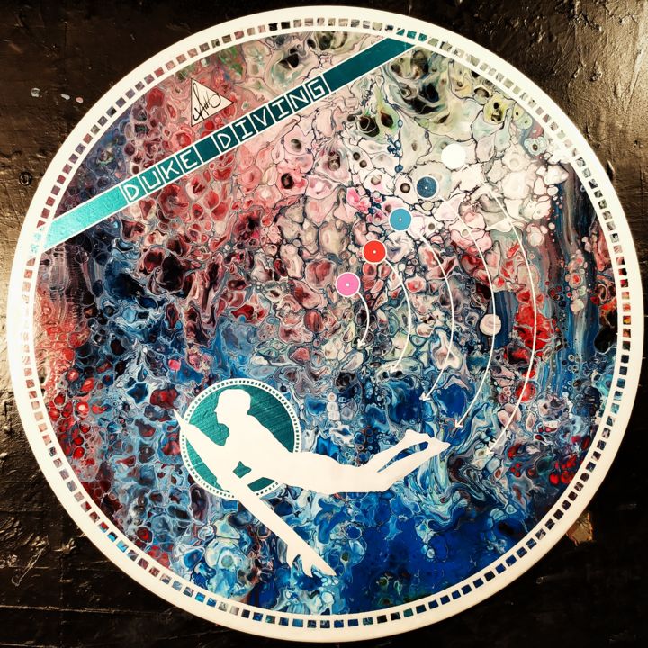 Peinture intitulée "Duke Diving - Sur v…" par Antoine Tabart, Œuvre d'art originale, Acrylique