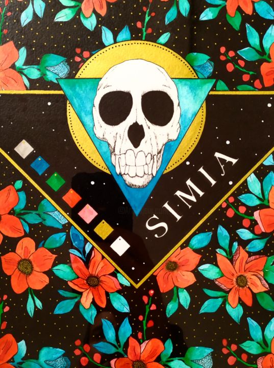 Ζωγραφική με τίτλο "Simia #ArtistSuppor…" από Antoine Tabart, Αυθεντικά έργα τέχνης, Ακουαρέλα