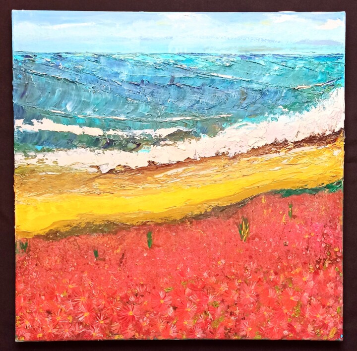 Painting titled "Blooming ocean 1 of…" by Anton Kamenev, Original Artwork, Oil Mounted on Wood Panel