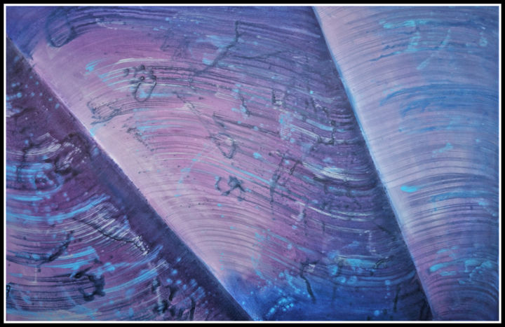 Painting titled "Purple horizon" by Anton Rakun, Original Artwork, Acrylic Mounted on Wood Stretcher frame