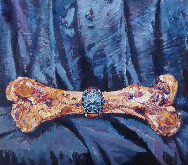 Pittura intitolato "Time Stops When It…" da Anton Terziev, Opera d'arte originale, Olio