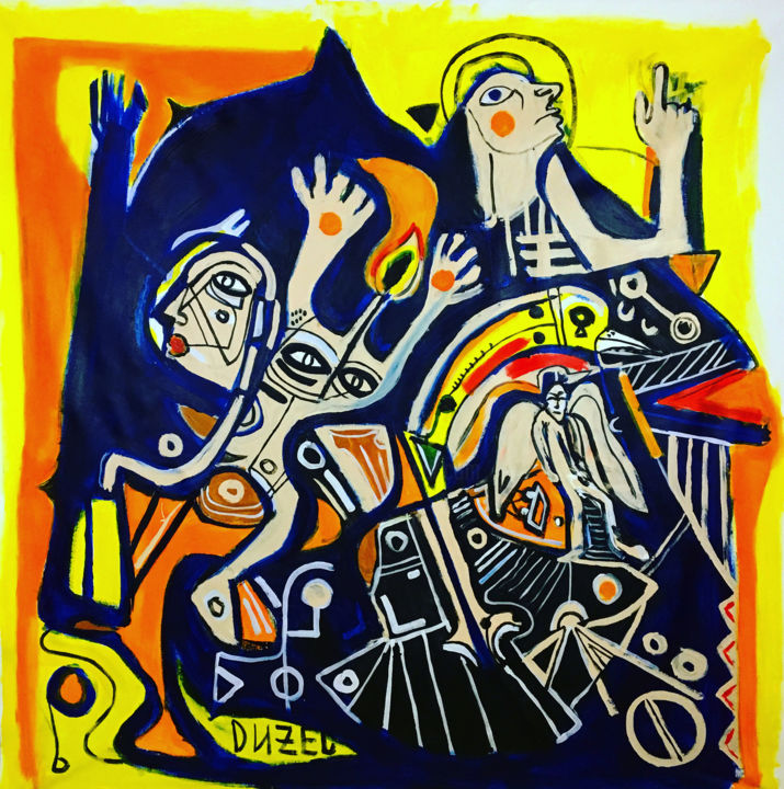 Painting titled "Candle Flame" by Anton Vitkovskiy, Original Art, Acrylic