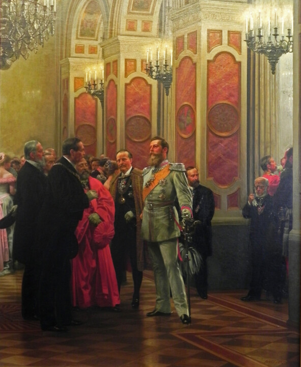 Painting titled "Le prince héritier…" by Anton Von Werner, Original Artwork, Oil