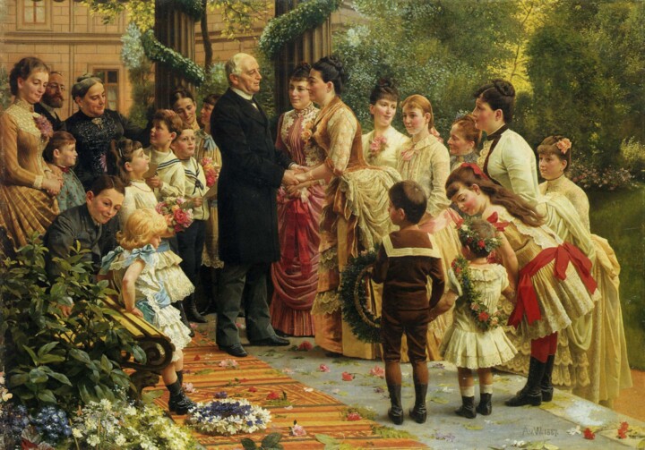 Painting titled "Le 70e anniversaire…" by Anton Von Werner, Original Artwork, Oil