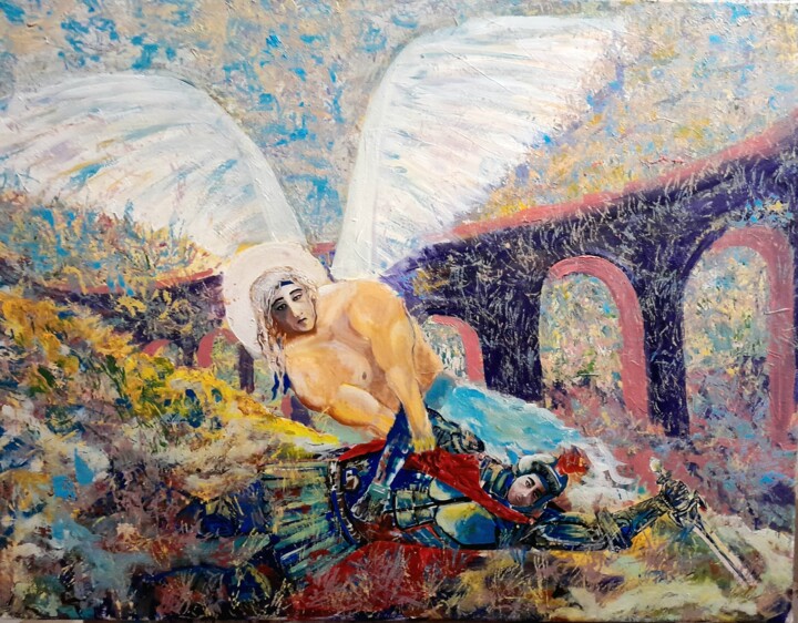 Peinture intitulée "Acrylic painting 20…" par Anton Zapotochnyi, Œuvre d'art originale, Acrylique Monté sur Châssis en bois