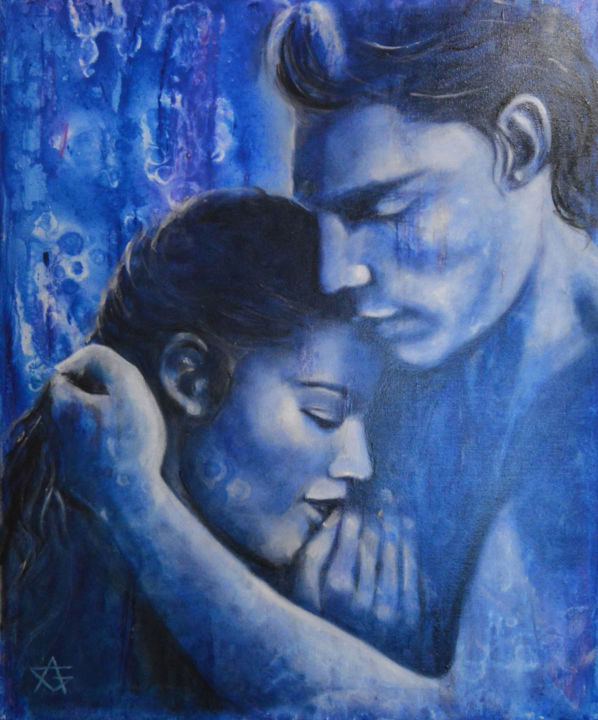 Painting titled "intimità" by Antonella Guarneri, Original Artwork