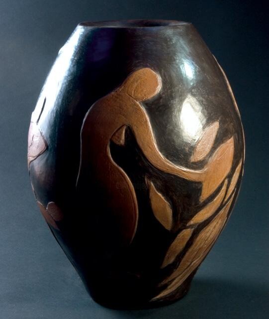 Sculpture titled "Vas Lepidus" by Antonella Iurilli Duhamel, Original Artwork, Ceramics