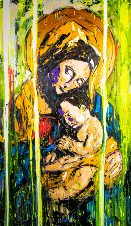 Painting titled "Birth Death Eternity" by Antoni Dragan, Original Artwork, Acrylic Mounted on Wood Stretcher frame