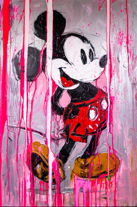Painting titled "Mickey Enorme" by Antoni Dragan, Original Artwork, Acrylic Mounted on Wood Stretcher frame