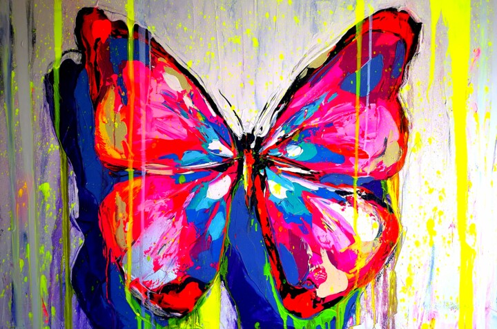 Malerei mit dem Titel "Summer Butterfly" von Antoni Dragan, Original-Kunstwerk, Acryl