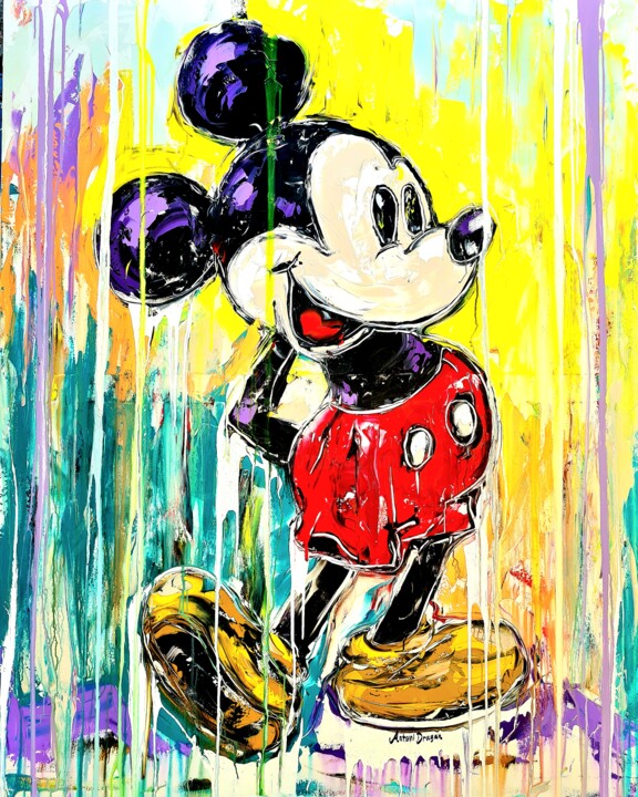 Painting titled "Mickey Mouse Enorme…" by Antoni Dragan, Original Artwork, Acrylic Mounted on Wood Stretcher frame