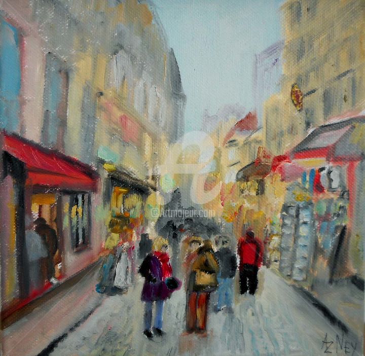 Peinture intitulée "Paris Montmartre" par Antonia Ney, Œuvre d'art originale, Huile