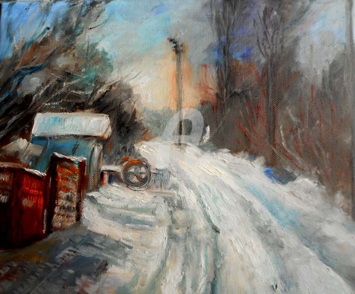 Peinture intitulée "Le chemin vers la m…" par Antonia Ney, Œuvre d'art originale, Huile