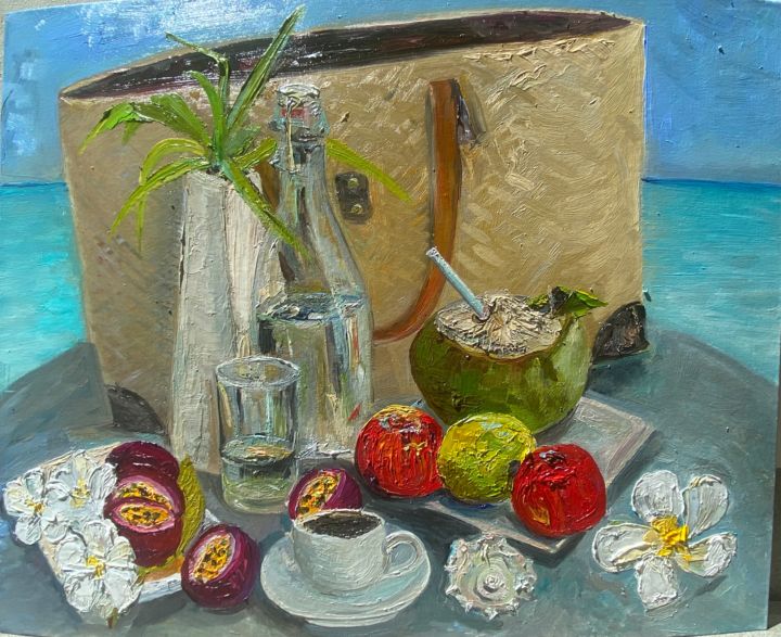 绘画 标题为“Тропический завтрак…” 由Antonietka, 原创艺术品, 油
