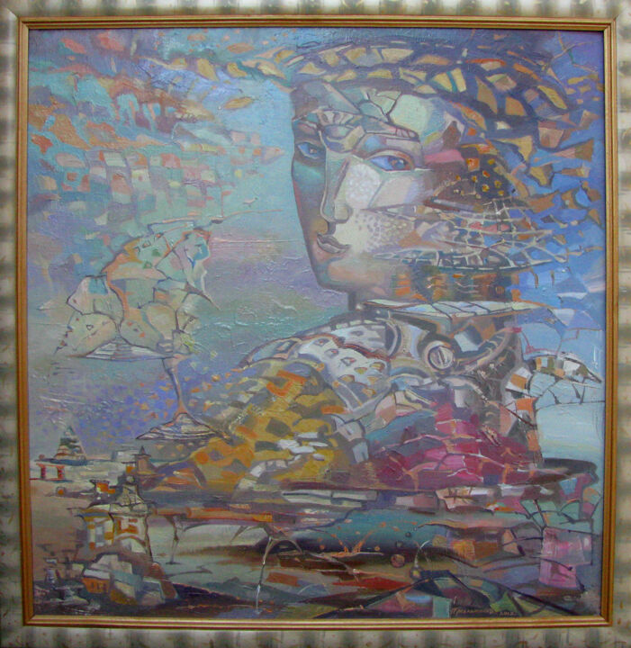 Painting titled "Bull hour" by Pavel Melnikov, Original Artwork, Oil