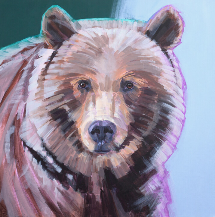 Schilderij getiteld "The Bear" door Antonina Banderova, Origineel Kunstwerk, Acryl