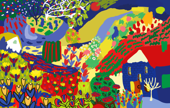 Digital Arts titled "Spring euphoria" by Antonina Falchuk, Original Artwork, 2D Digital Work