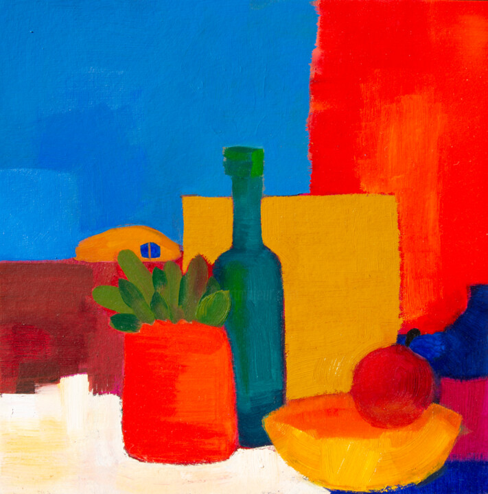 Ζωγραφική με τίτλο "Still life with a b…" από Antonina Falchuk, Αυθεντικά έργα τέχνης, Λάδι