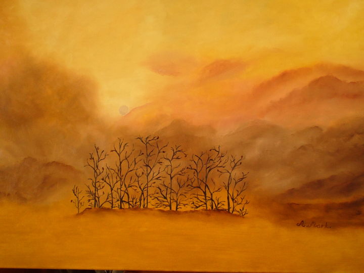 Painting titled "Mgła" by A.Mark., Original Artwork, Oil