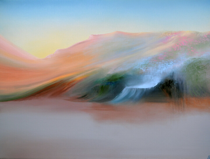 Malarstwo zatytułowany „Mountain pass 2” autorstwa Antonina Runovska, Oryginalna praca, Olej Zamontowany na Drewniana rama n…