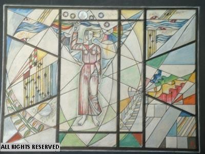 Malarstwo zatytułowany „Stained glass wall” autorstwa Antonina Bespalova, Oryginalna praca
