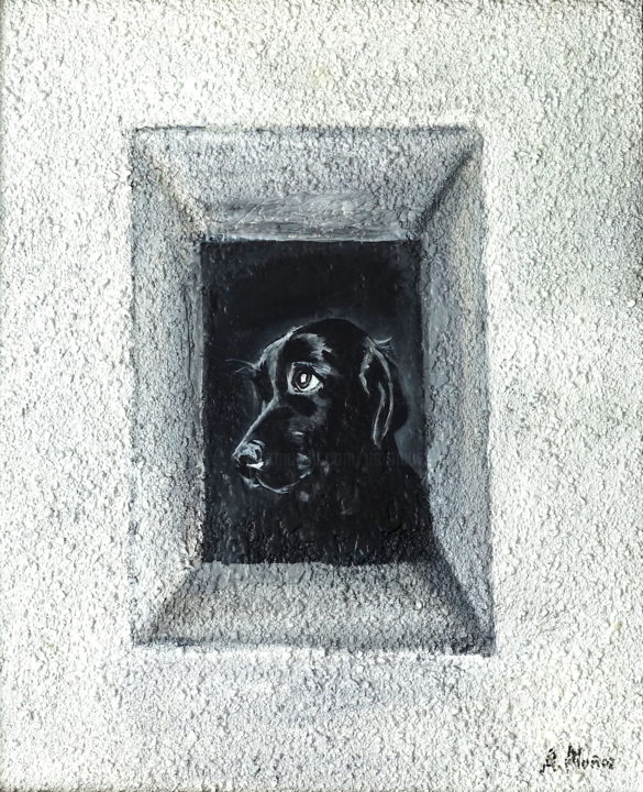 Painting titled "Nostalgia Canina" by Antonio Muñoz Rodríguez, Original Artwork, Acrylic