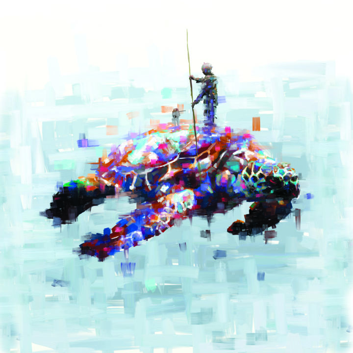 Digital Arts titled "Día de pesca" by Antonio Caloca, Original Artwork