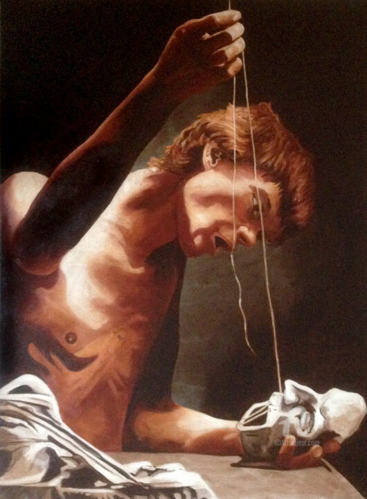Pittura intitolato "silenzio-forzato-co…" da Antonio Cantiello, Opera d'arte originale