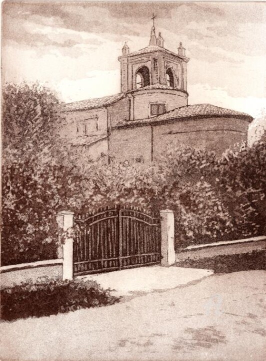 Malerei mit dem Titel "chiesa del mulino" von Antonio Cantiello, Original-Kunstwerk