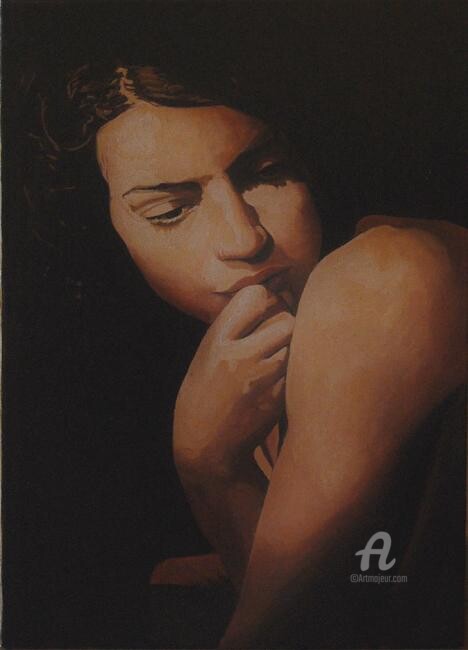 Painting titled "maddalena" by Antonio Cantiello, Original Artwork, Oil