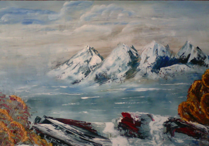 Pittura intitolato "mare e vita" da Antonio, Opera d'arte originale,