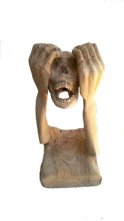Skulptur mit dem Titel "l-urlo-del-legno.jpg" von Antonio D'Abramo, Original-Kunstwerk, Holz