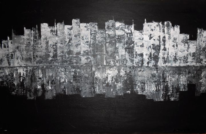 Pintura titulada "Reflejos en blanco…" por Antonio Doreste, Obra de arte original, Acrílico