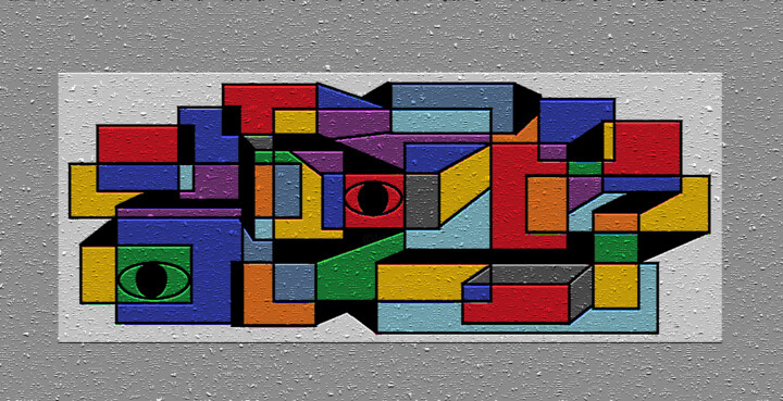 Digital Arts titled "Cubismo 50" by Antonio Guimaraes, Original Artwork, Digital Print