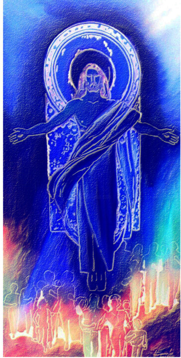 Pintura intitulada "Ressurreição de Cri…" por Antonio Guimaraes, Obras de arte originais, Óleo