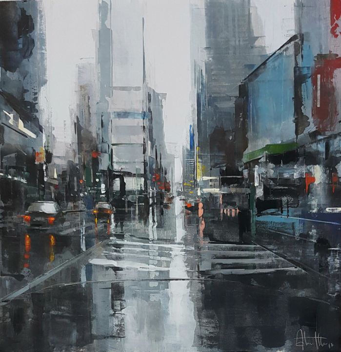 Schilderij getiteld "Times Square , seri…" door Antonio Hernández Martín, Origineel Kunstwerk